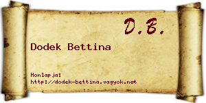 Dodek Bettina névjegykártya